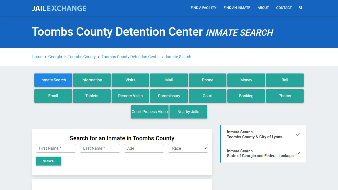 Toombs County Detention Center Inmate Search - Jail Exchange