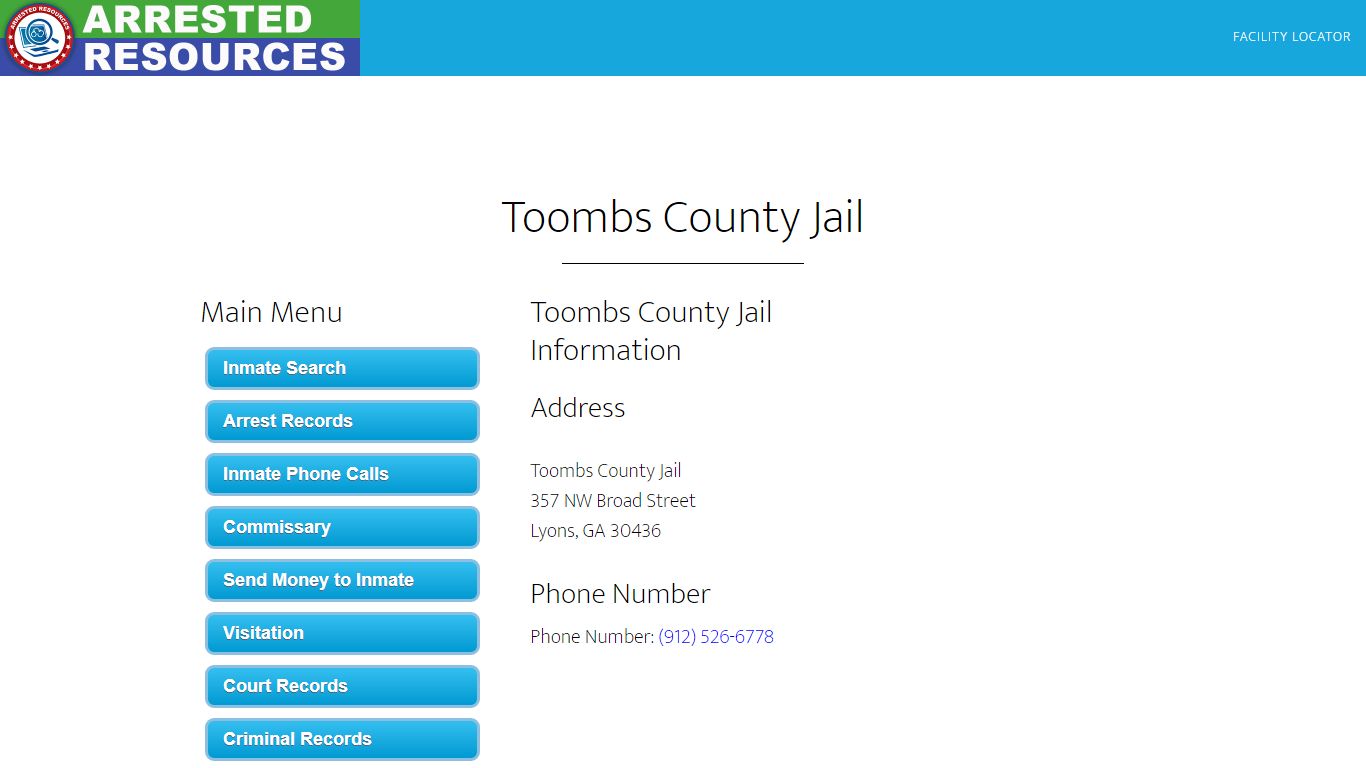Toombs County Jail - Inmate Search - Lyons, GA